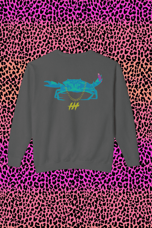 Harrison Heights' Cool Crab Crewneck (Teal/Blue)